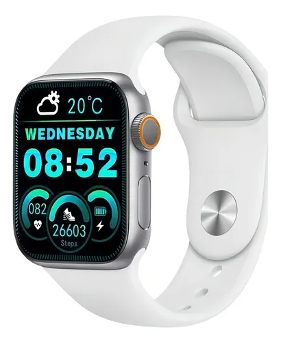 RELÓGIO SMARTWATCH BAZIK W57 PRO MAX PRATA/CINZA NFC C/ 7 PULSEIRAS